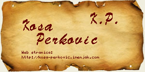 Kosa Perković vizit kartica